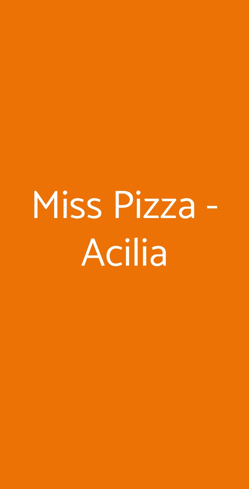 Miss Pizza - Acilia Roma menù 1 pagina