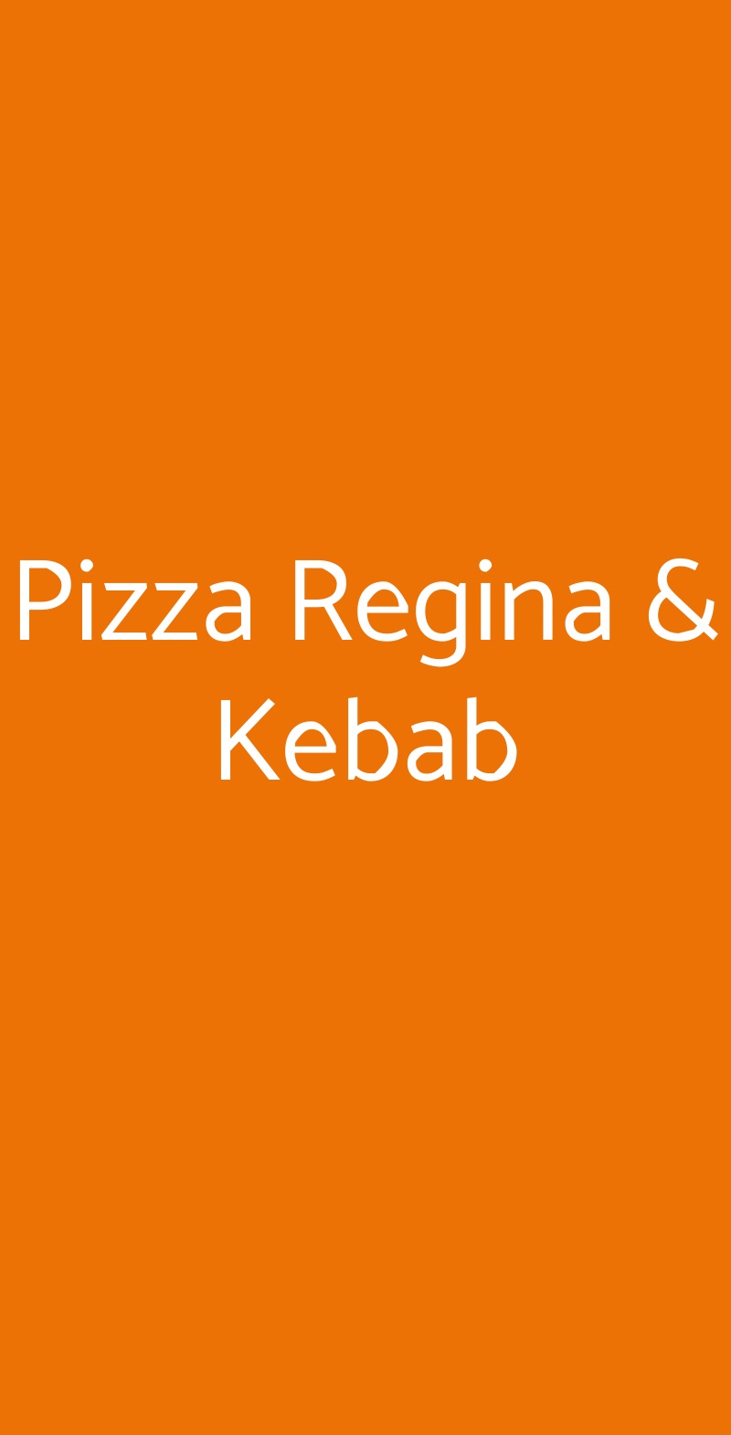 Pizza Regina & Kebab Roma menù 1 pagina