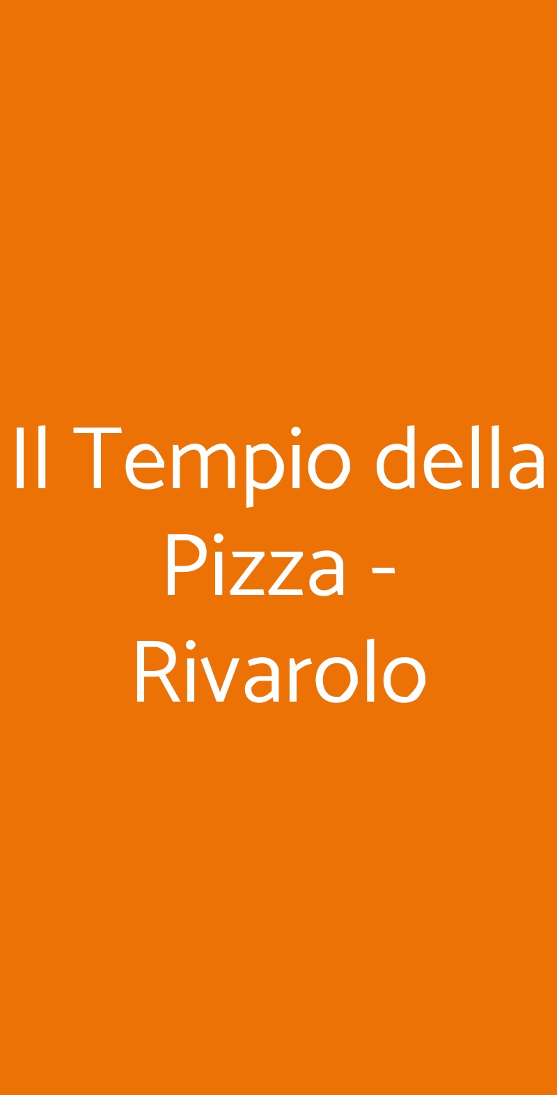 Il Tempio della Pizza - Rivarolo Genova menù 1 pagina