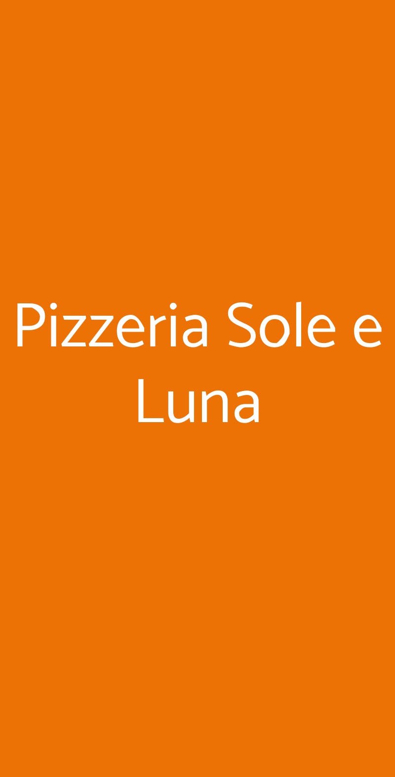 Pizzeria Sole e Luna Roma menù 1 pagina