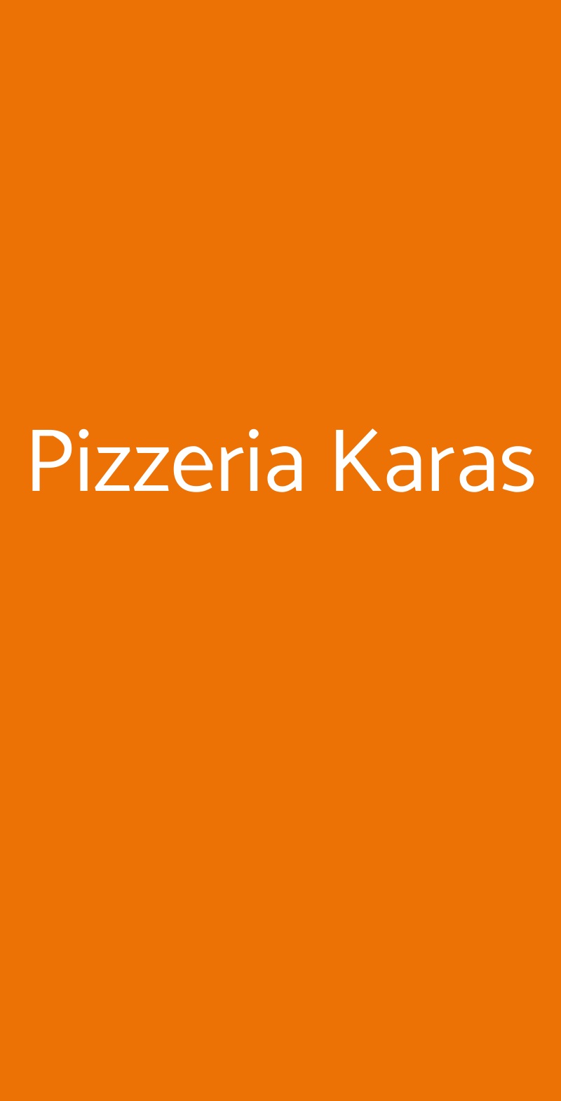 Pizzeria Karas Milano menù 1 pagina