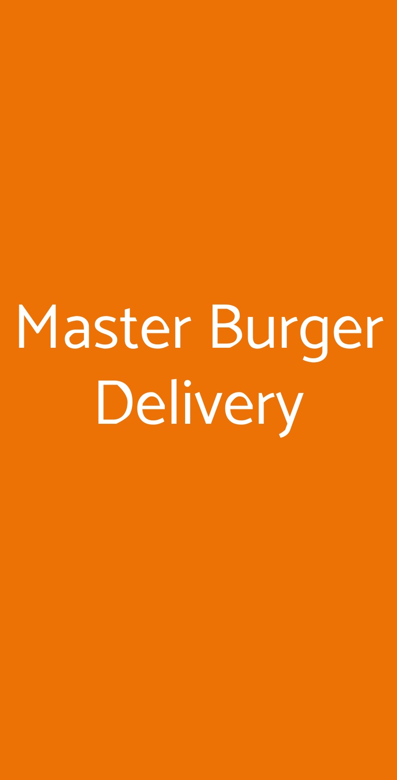 Master Burger Delivery Roma menù 1 pagina