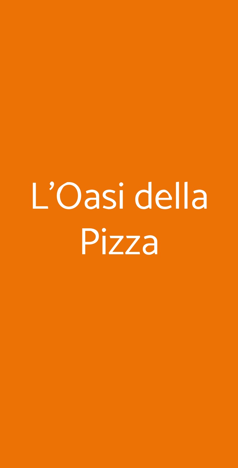 L'Oasi della Pizza Roma menù 1 pagina