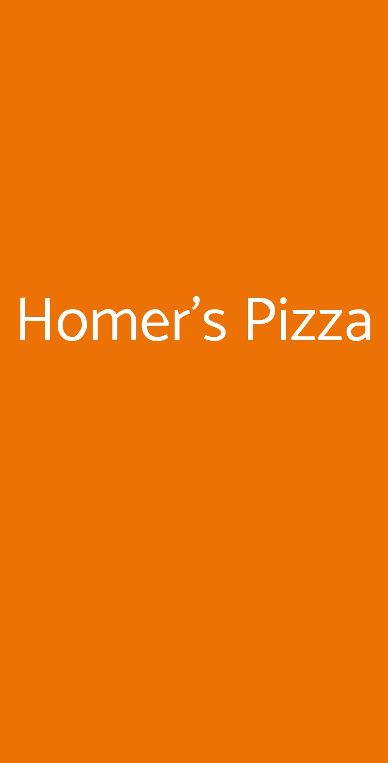 Homer's Pizza Tivoli menù 1 pagina