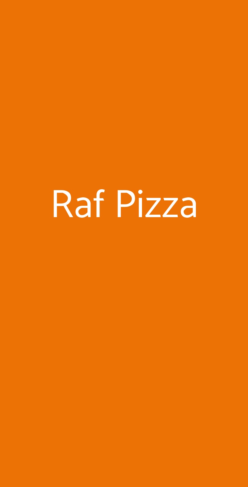 Raf Pizza Roma menù 1 pagina