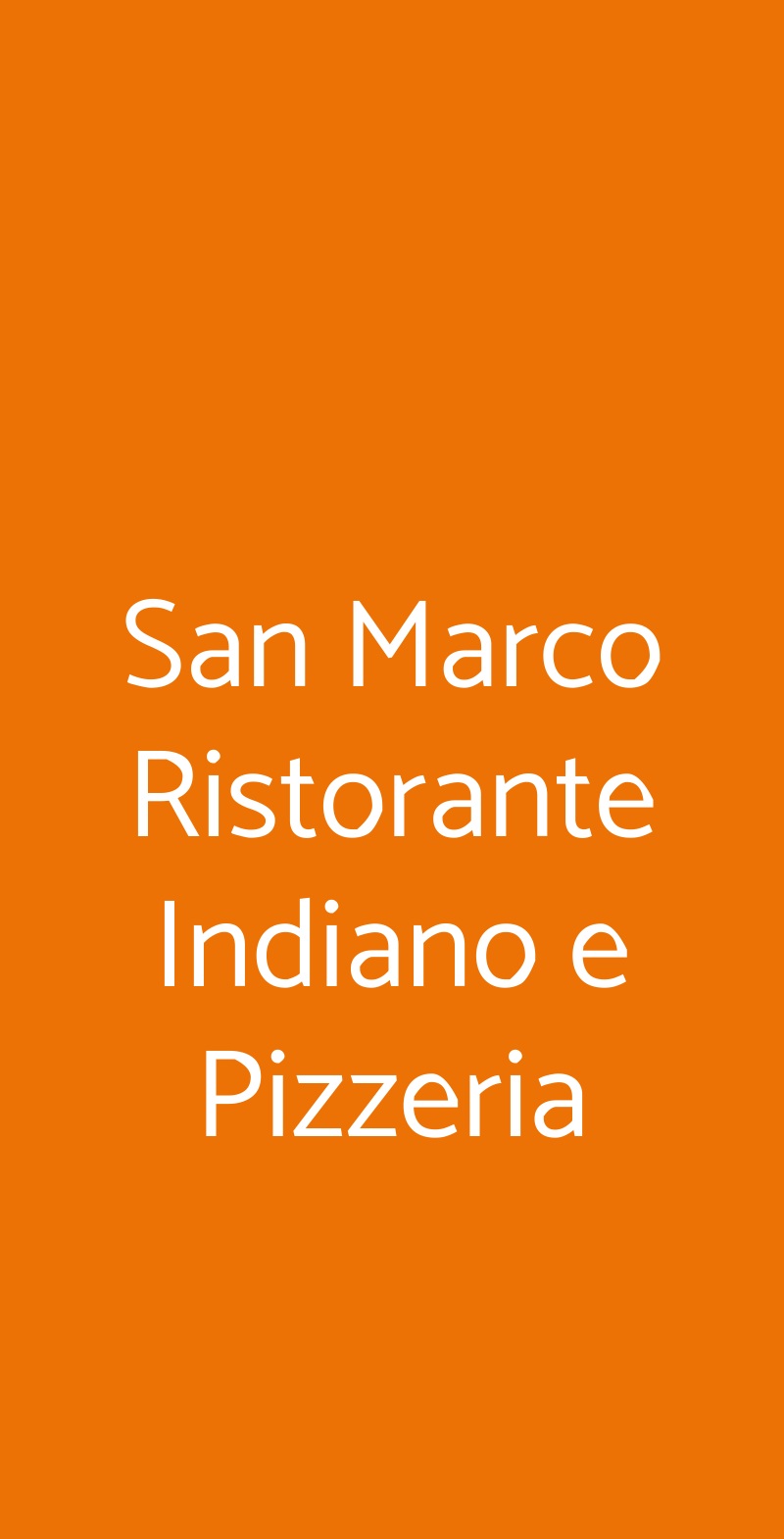 San Marco Ristorante Indiano e Pizzeria Castelfranco Emilia menù 1 pagina
