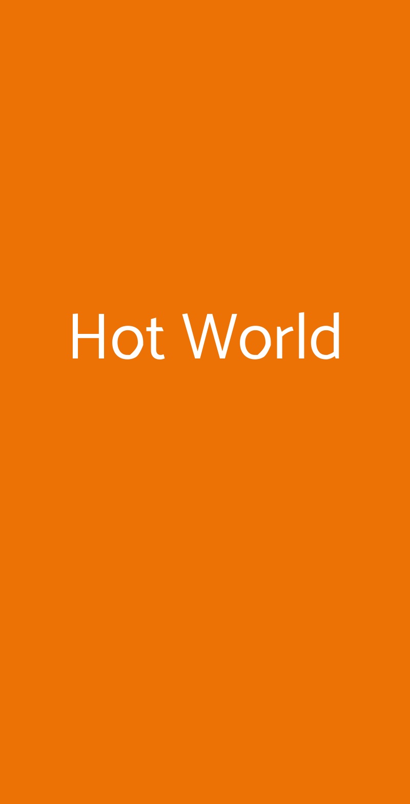 Hot World Roma menù 1 pagina