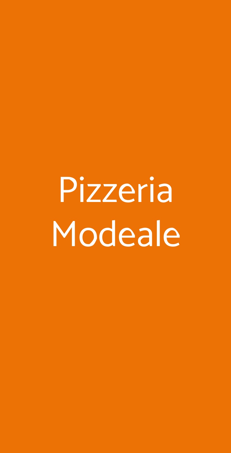Pizzeria Modeale Cinisello Balsamo menù 1 pagina