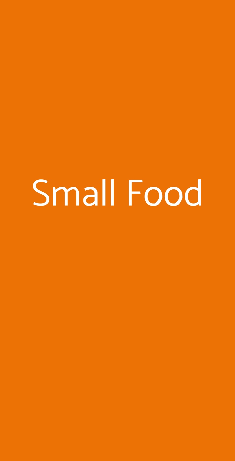 Small Food Ancona menù 1 pagina