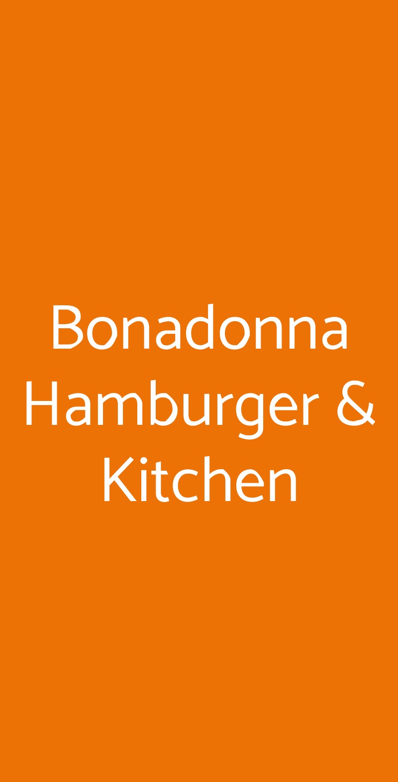 Bonadonna Hamburger & Kitchen Milano menù 1 pagina