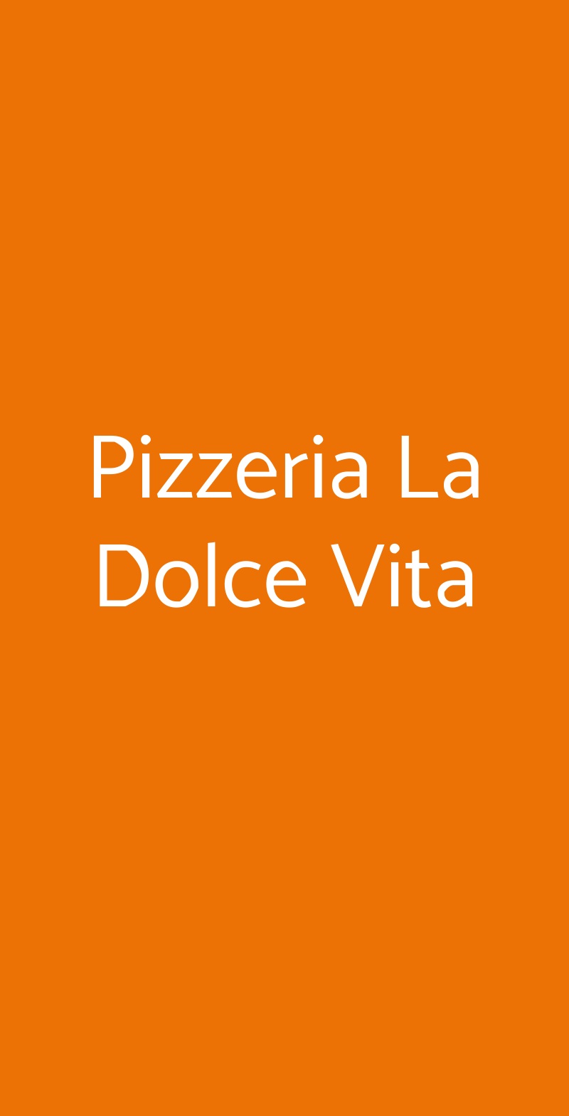 Pizzeria La Dolce Vita Roma menù 1 pagina