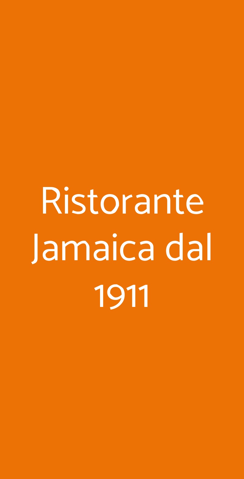 Ristorante Jamaica dal 1911 Milano menù 1 pagina