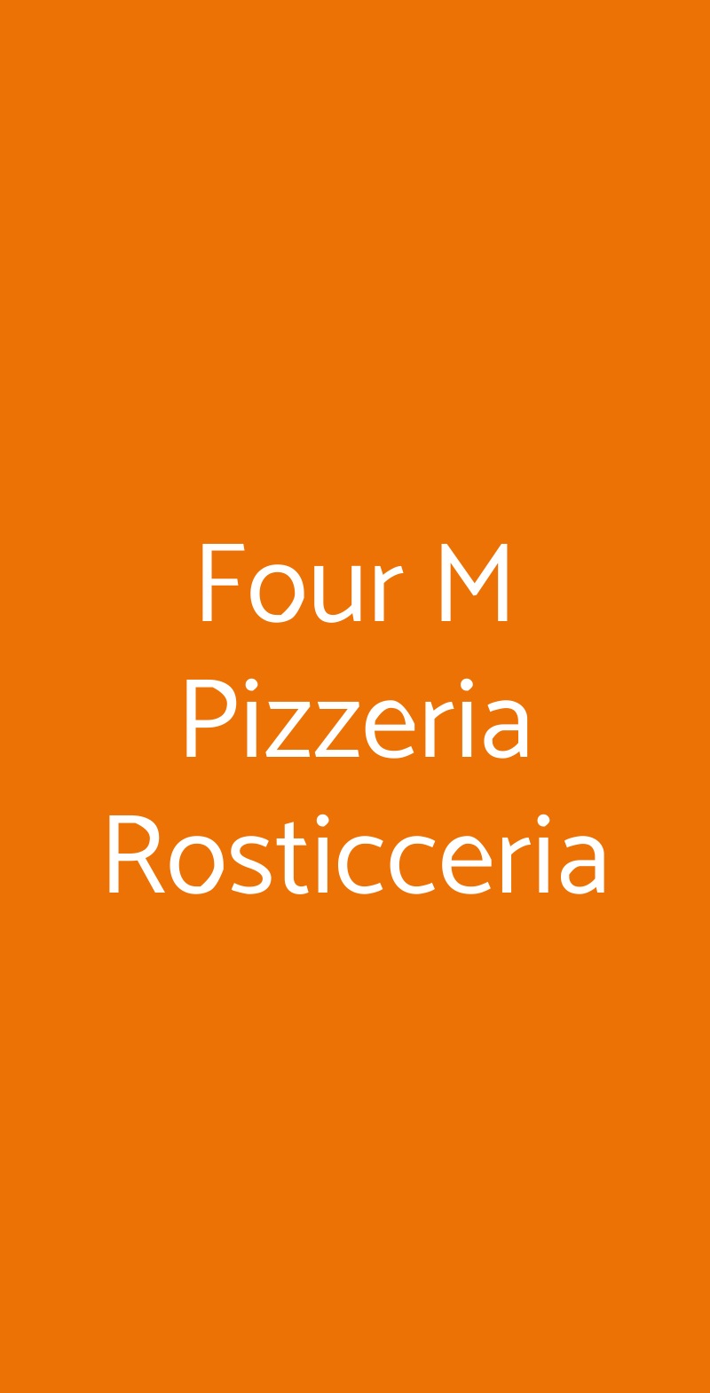 Four M Pizzeria Rosticceria Roma menù 1 pagina