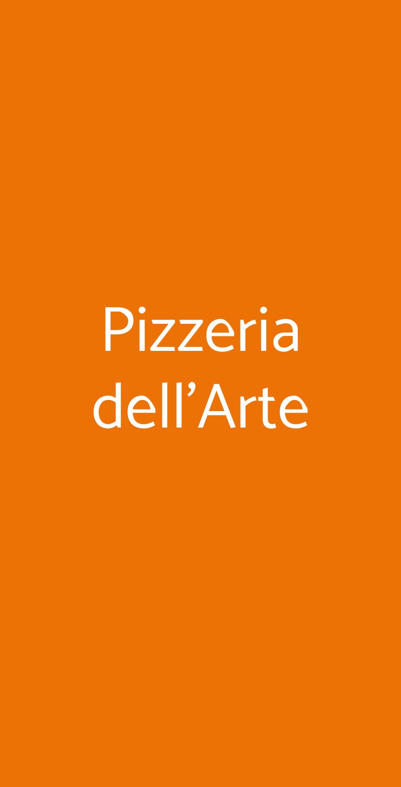 Pizzeria dell'Arte Milano menù 1 pagina