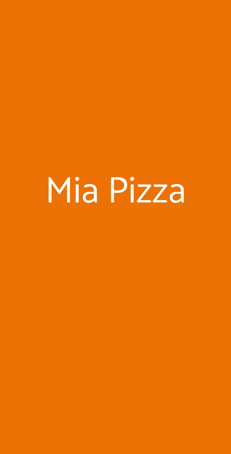 Mia Pizza Roma menù 1 pagina