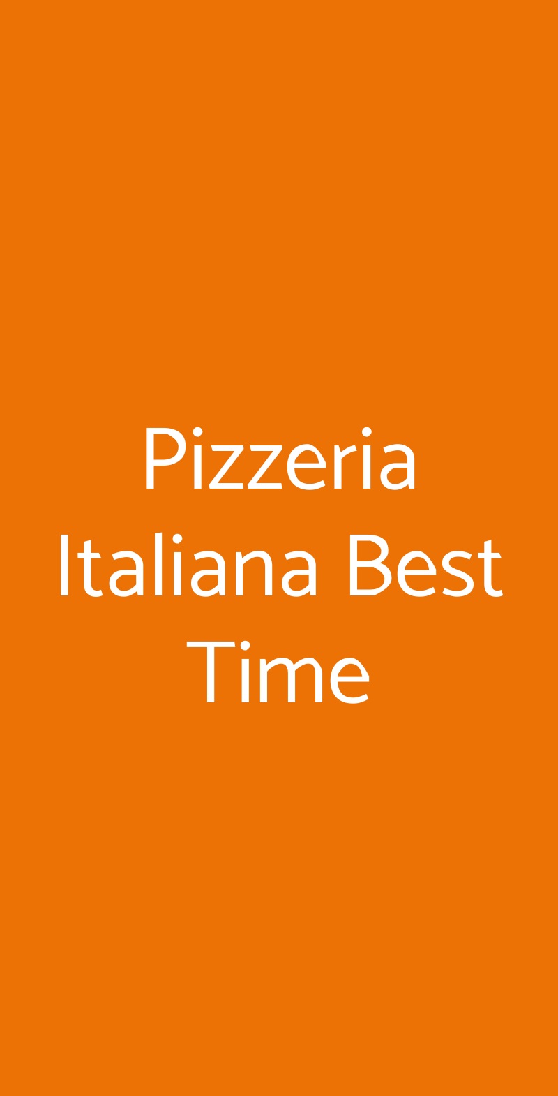 Pizzeria Italiana Best Time Milano menù 1 pagina