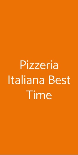 Pizzeria Italiana Best Time, Milano