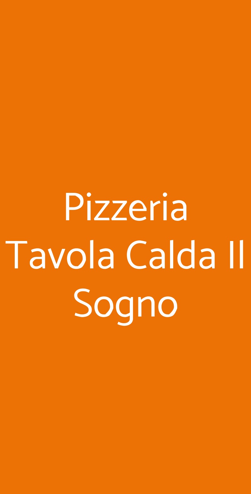 Pizzeria Tavola Calda Il Sogno Roma menù 1 pagina