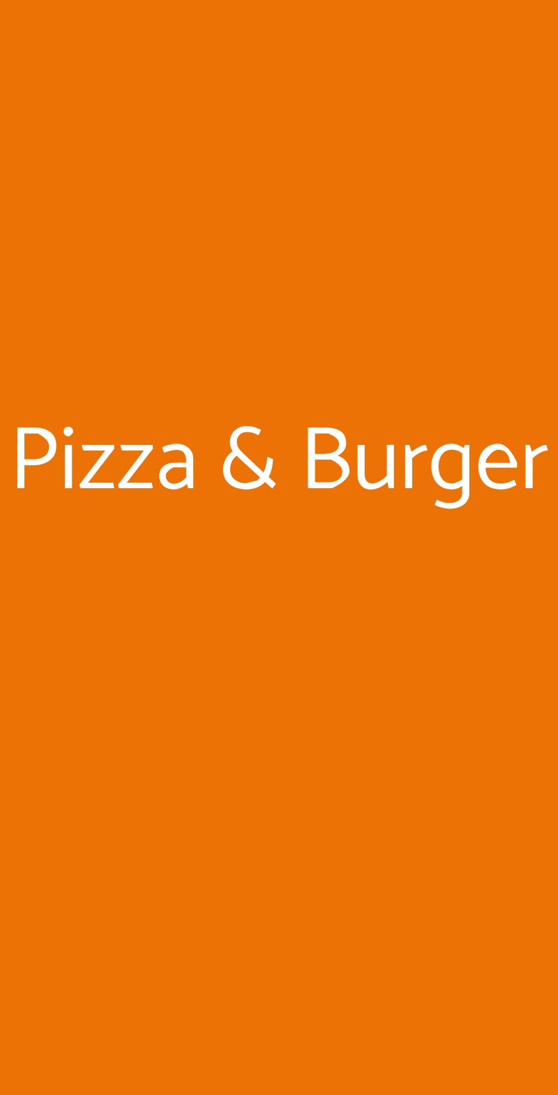 Pizza & Burger Padova menù 1 pagina