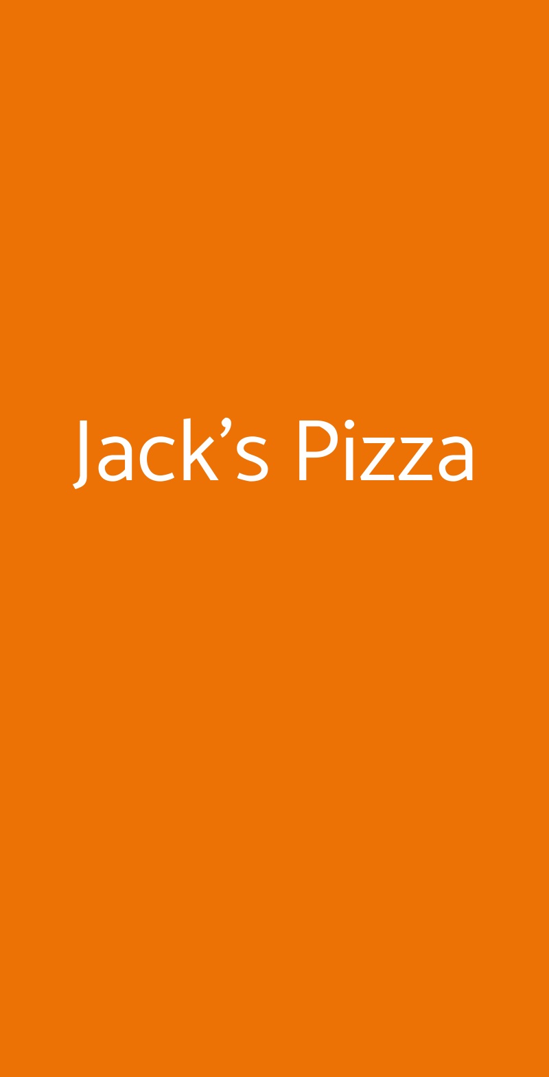 Jack's Pizza Roma menù 1 pagina