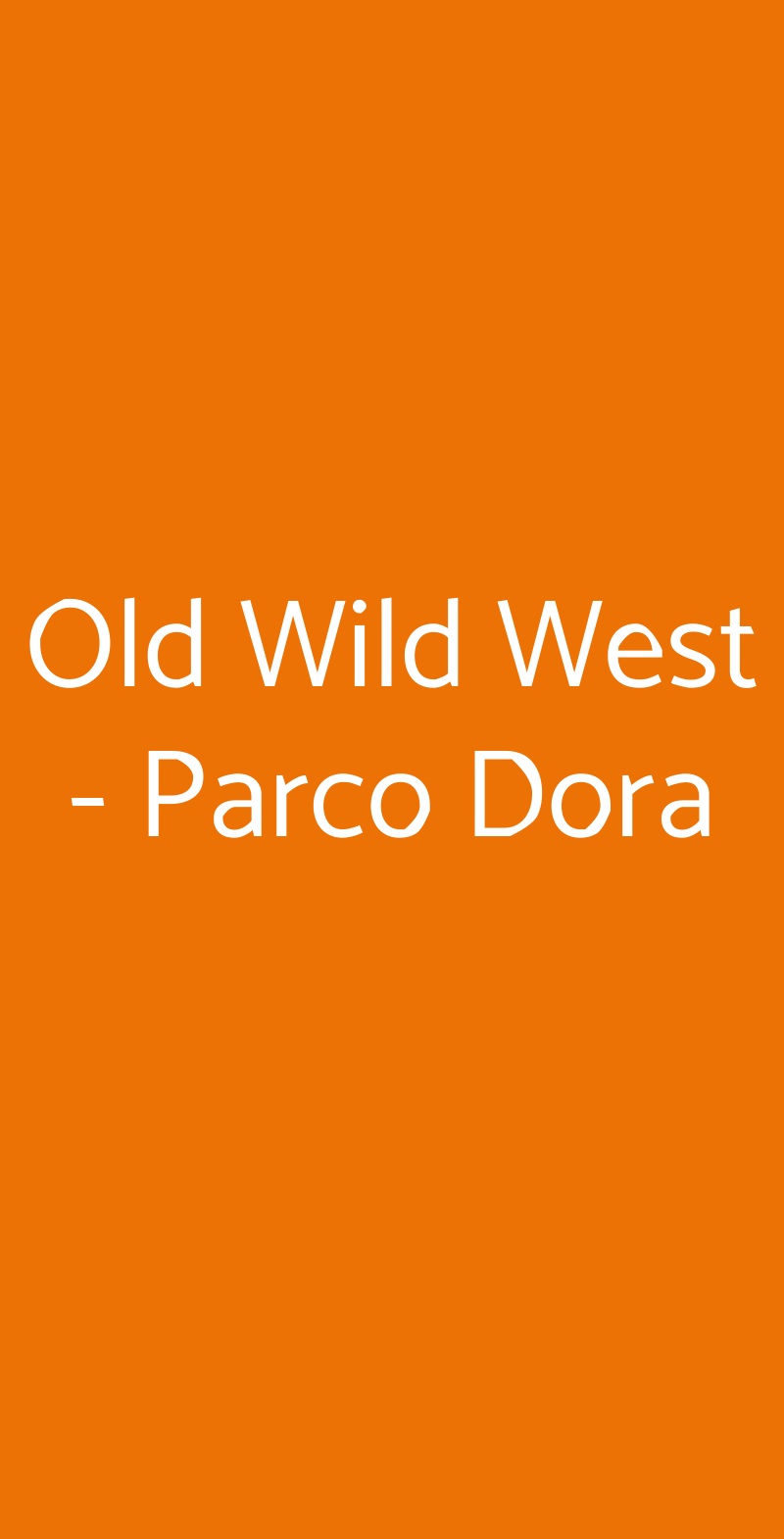 Old Wild West - Parco Dora Torino menù 1 pagina