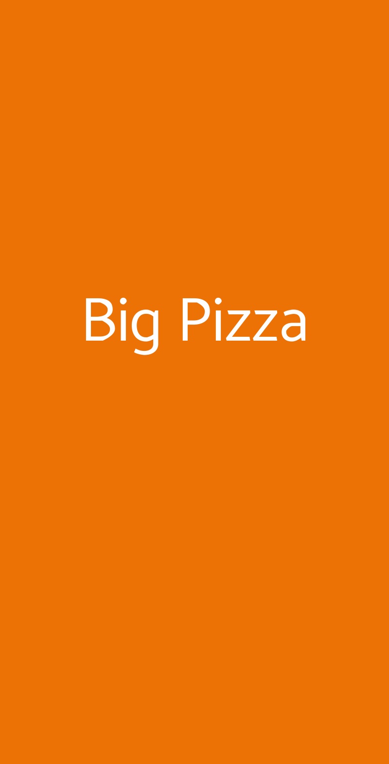 Big Pizza Roma menù 1 pagina