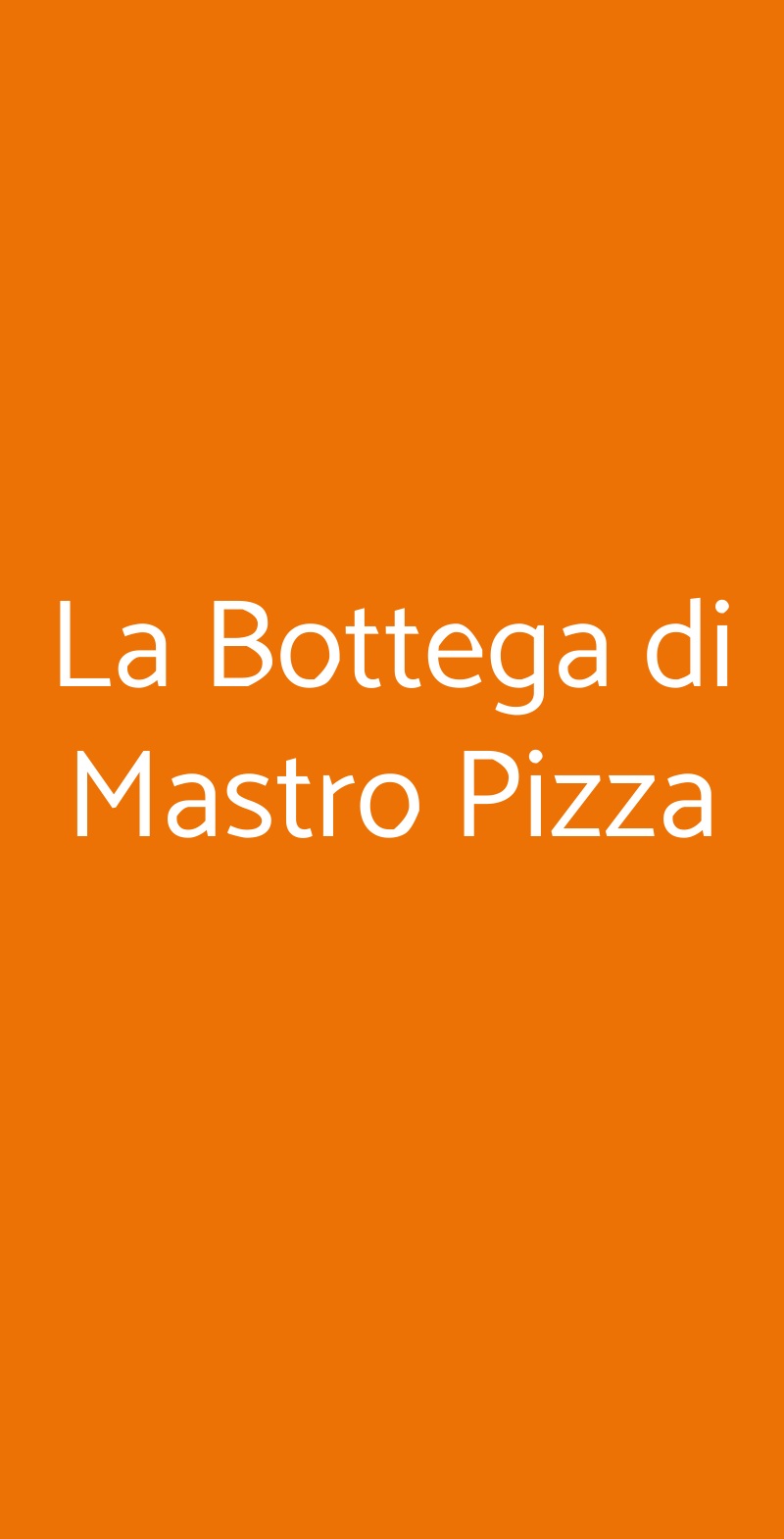 La Bottega di Mastro Pizza Roma menù 1 pagina