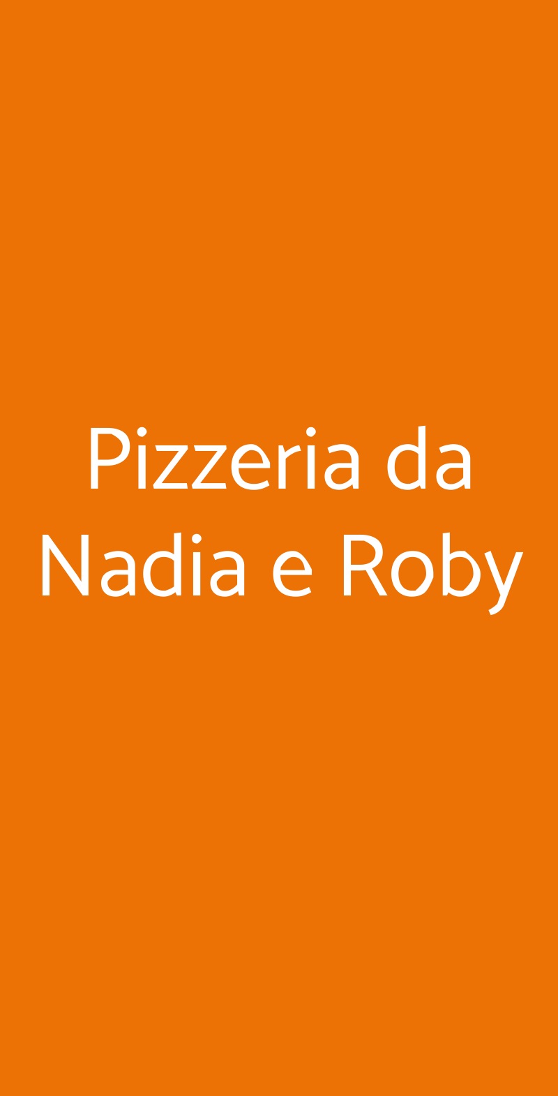 Pizzeria da Nadia e Roby Genova menù 1 pagina