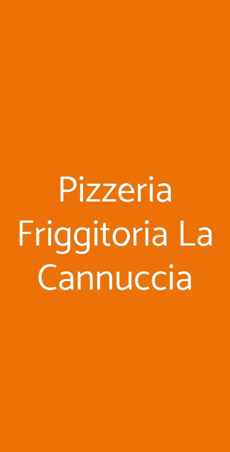 Pizzeria Friggitoria La Cannuccia Roma menù 1 pagina