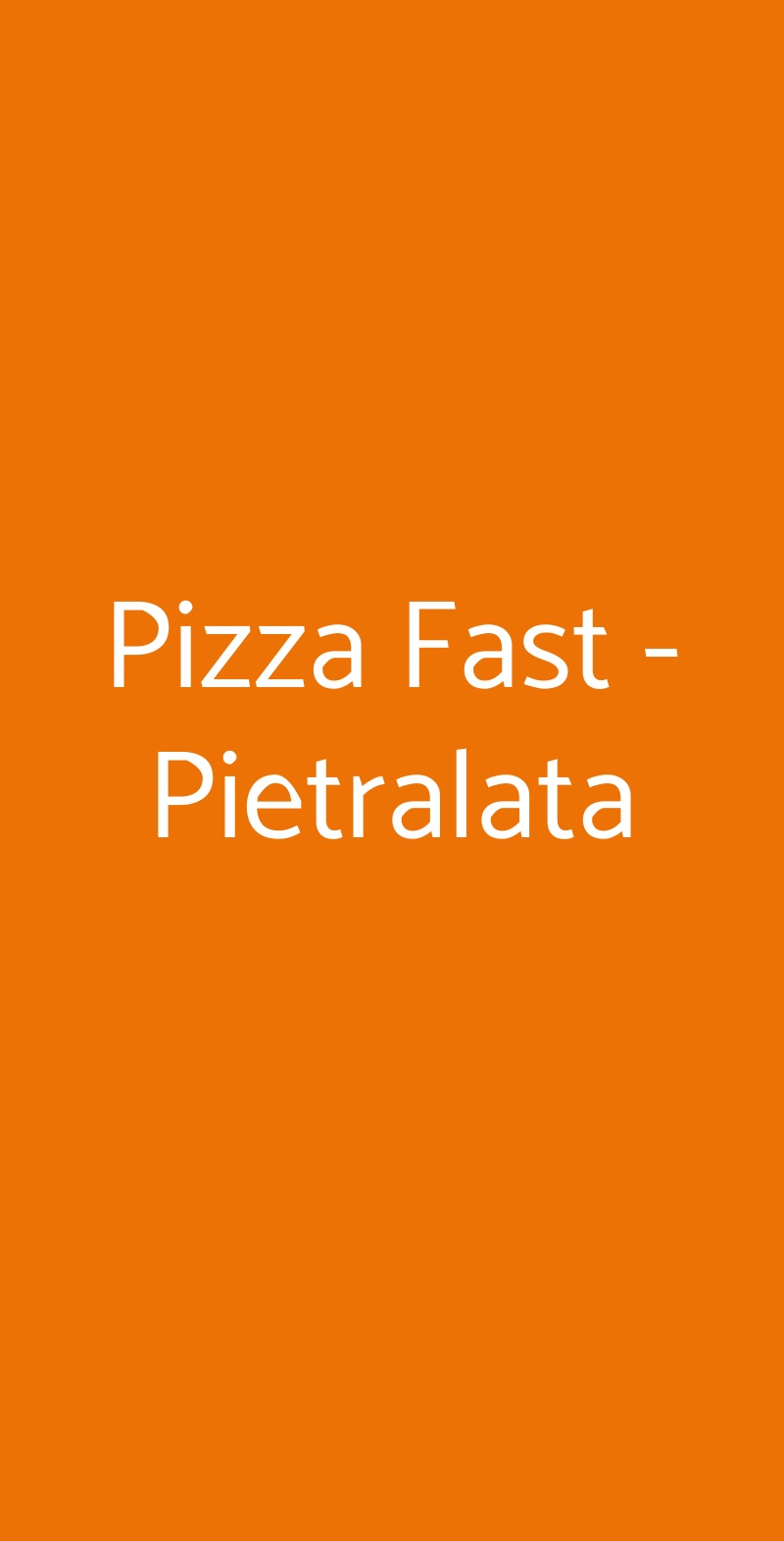 Pizza Fast - Pietralata Roma menù 1 pagina