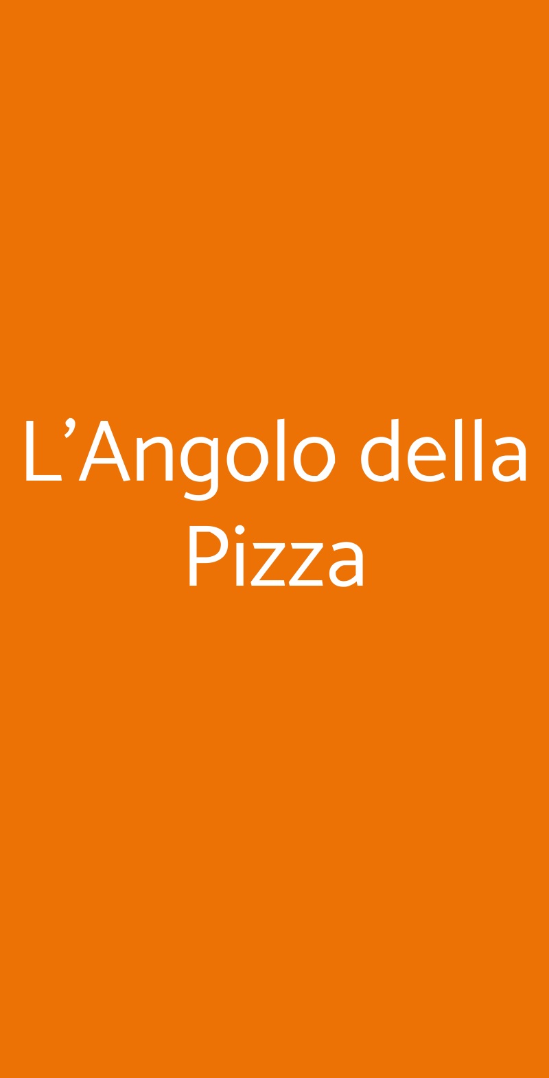 L'Angolo della Pizza Napoli menù 1 pagina