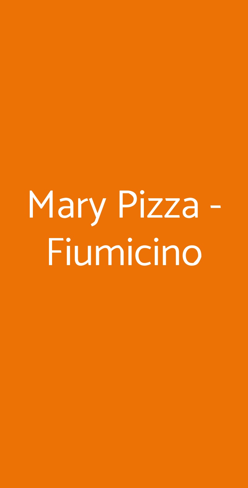 Mary Pizza - Fiumicino Fiumicino menù 1 pagina