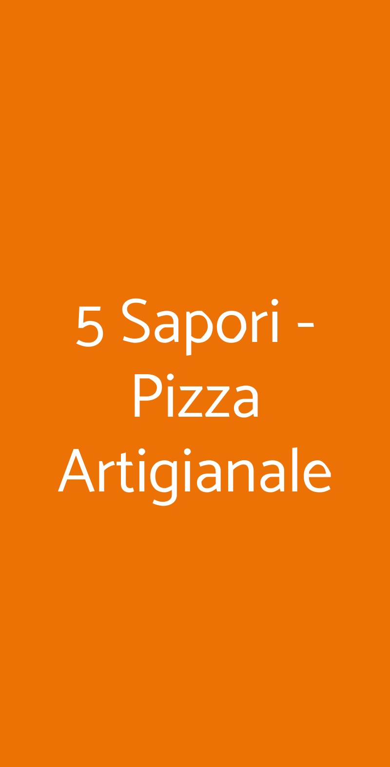 5 Sapori - Pizza Artigianale Roma menù 1 pagina