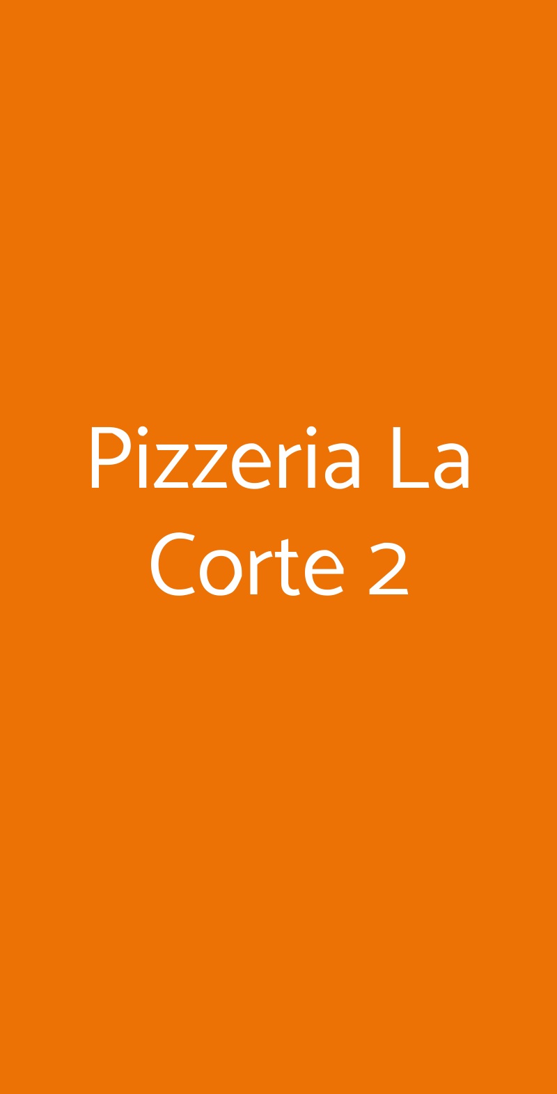 Pizzeria La Corte 2 Milano menù 1 pagina