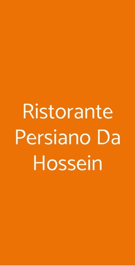 Ristorante Persiano Da Hossein, Roma