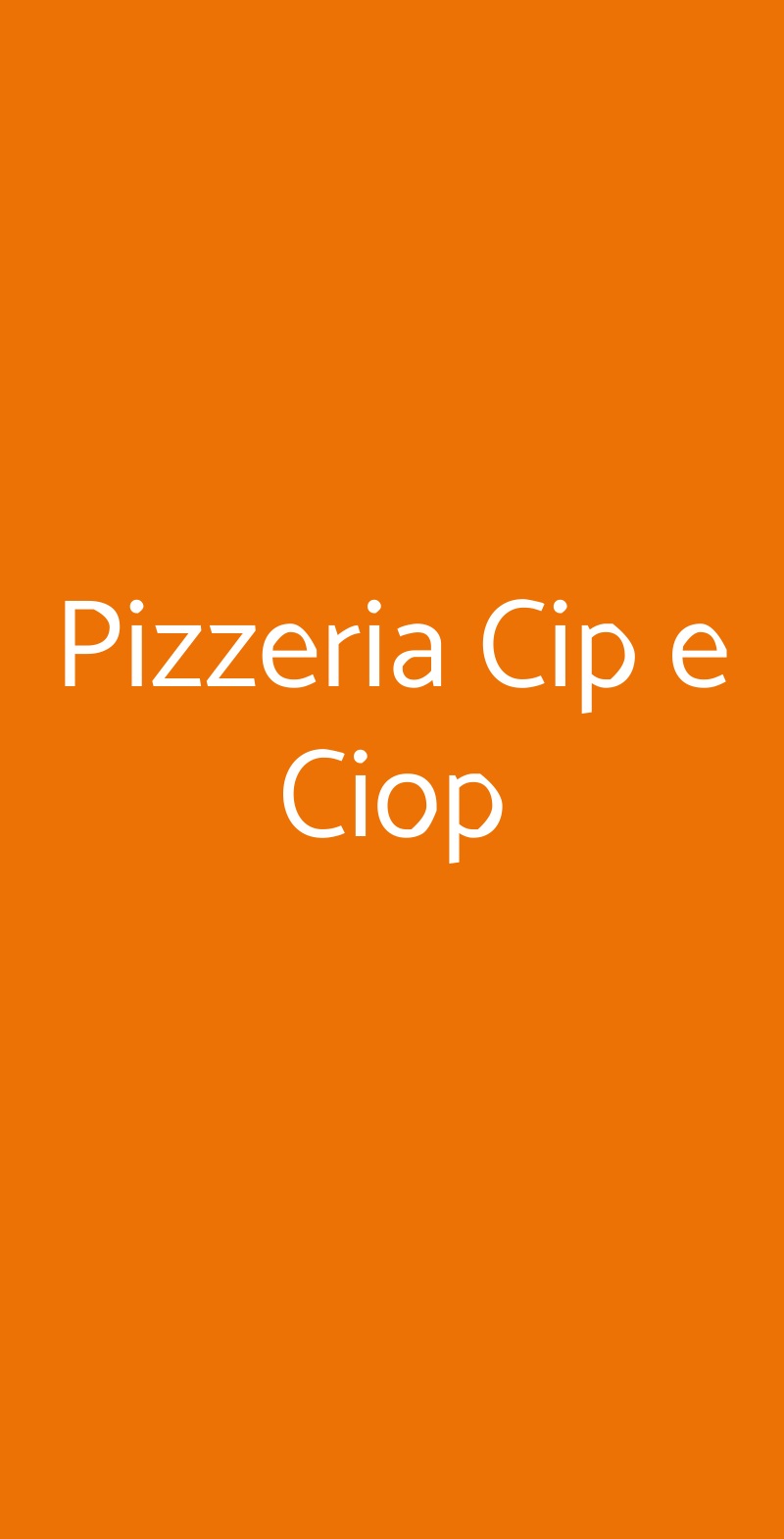 Pizzeria Cip e Ciop Genova menù 1 pagina