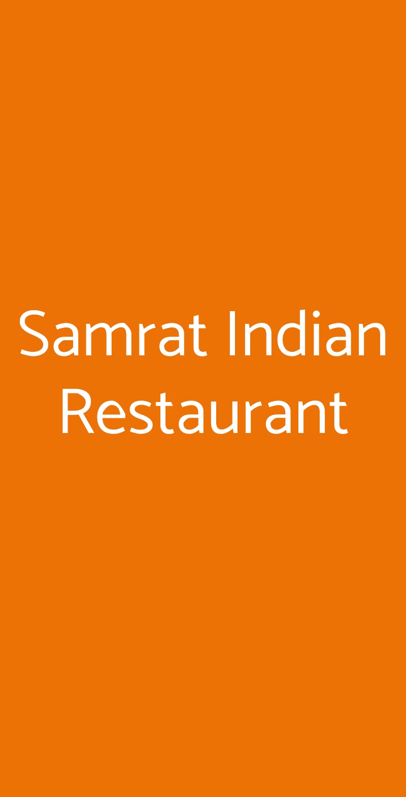 Samrat Indian Restaurant Padova menù 1 pagina