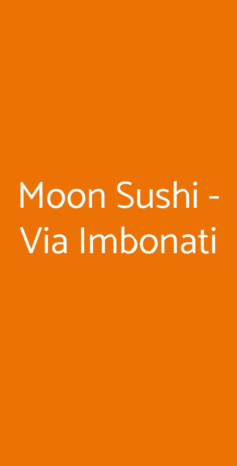 Moon Sushi - Via Imbonati Milano menù 1 pagina