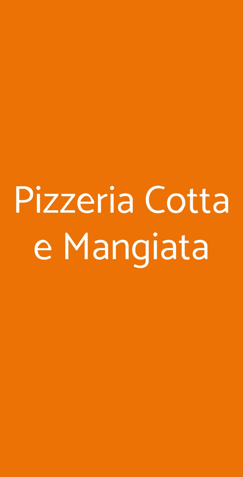 Pizzeria Cotta e Mangiata Roma menù 1 pagina