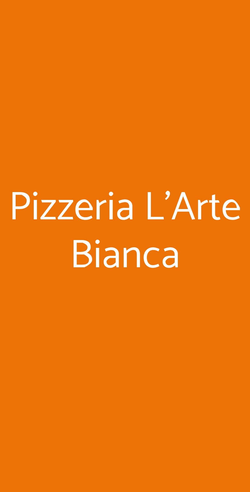 Pizzeria L'Arte Bianca Milano menù 1 pagina