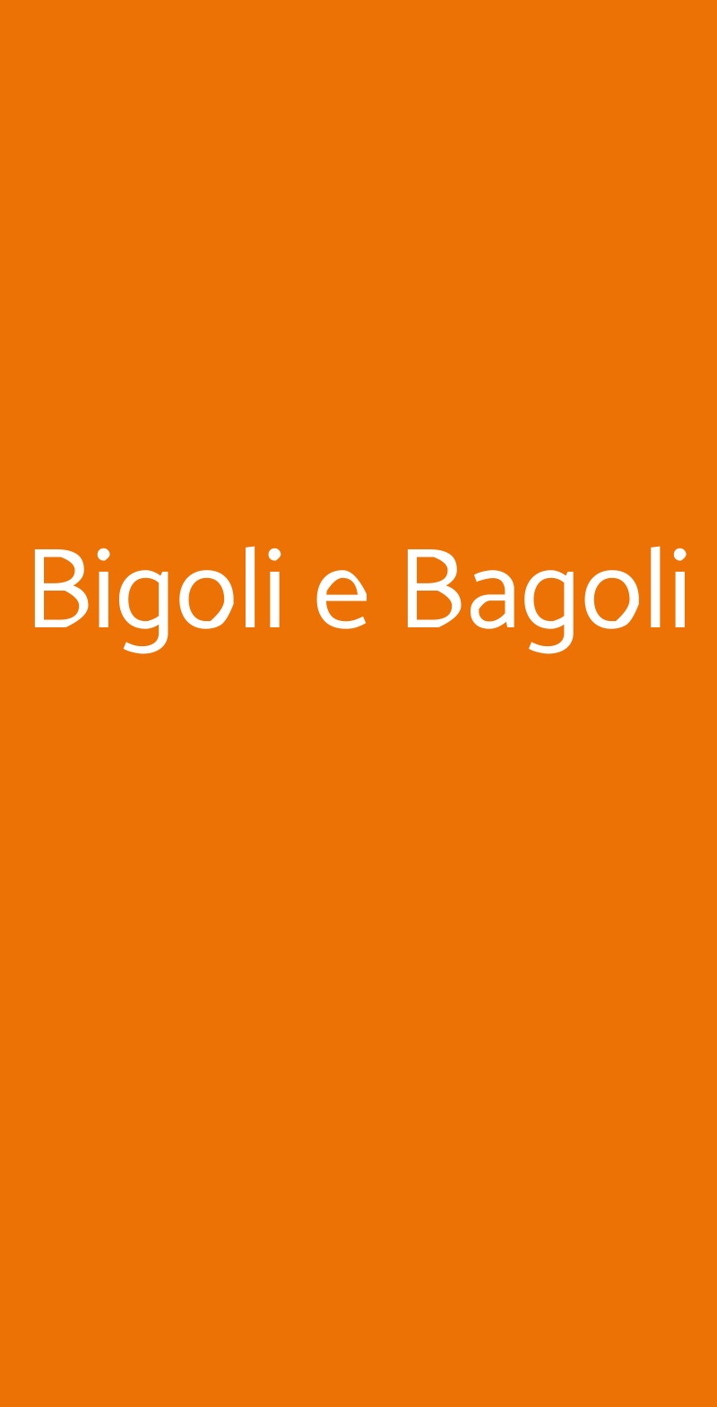 Bigoli e Bagoli Mestre menù 1 pagina