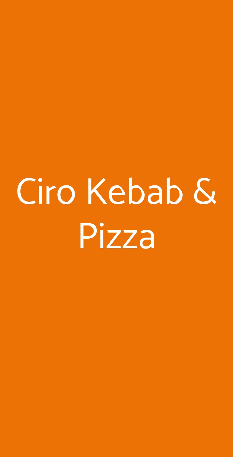 Ciro Kebab & Pizza Roma menù 1 pagina