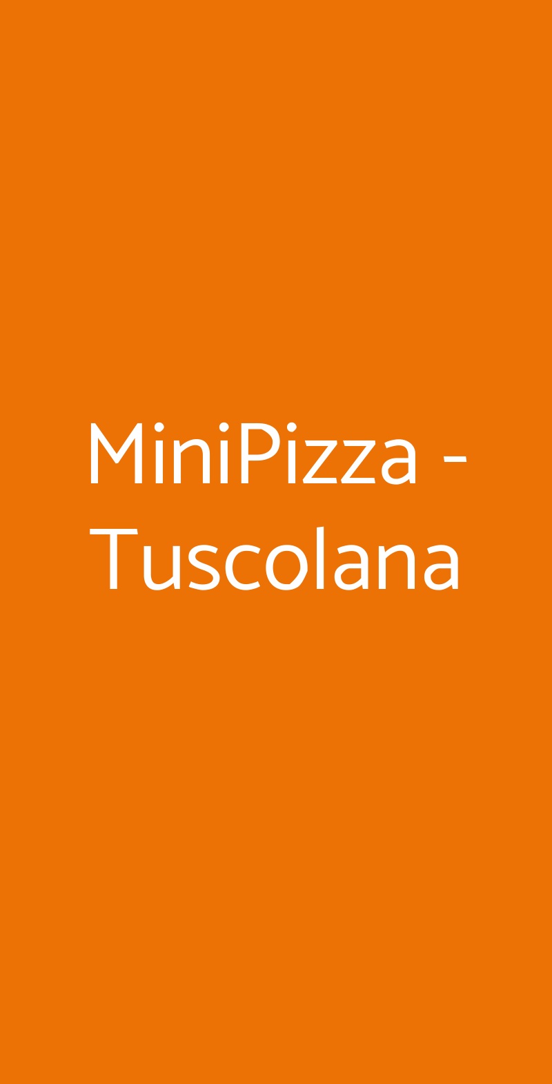 MiniPizza - Tuscolana Roma menù 1 pagina