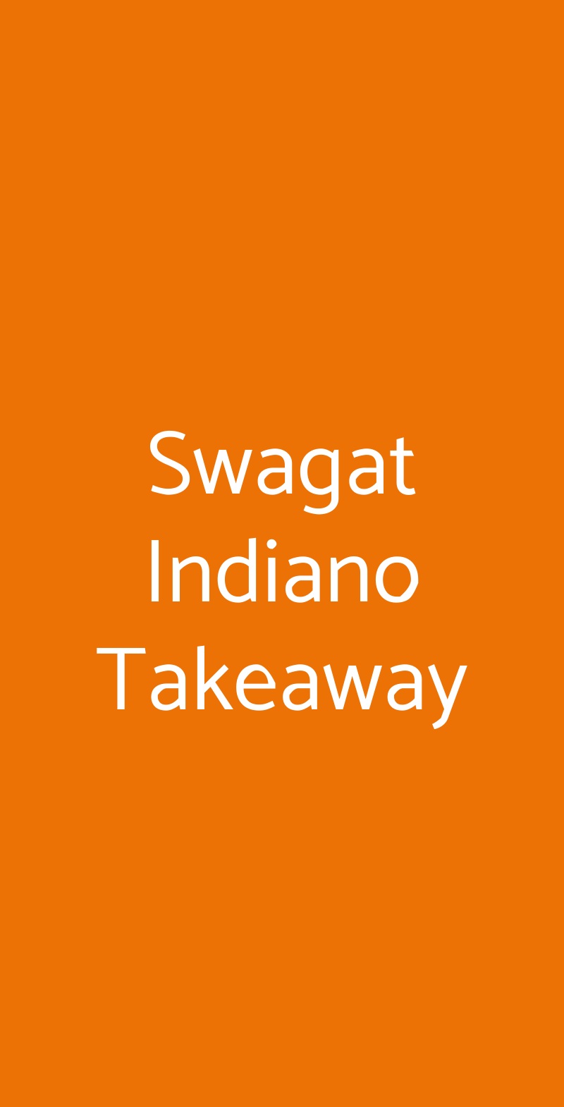 Swagat Indiano Takeaway Milano menù 1 pagina