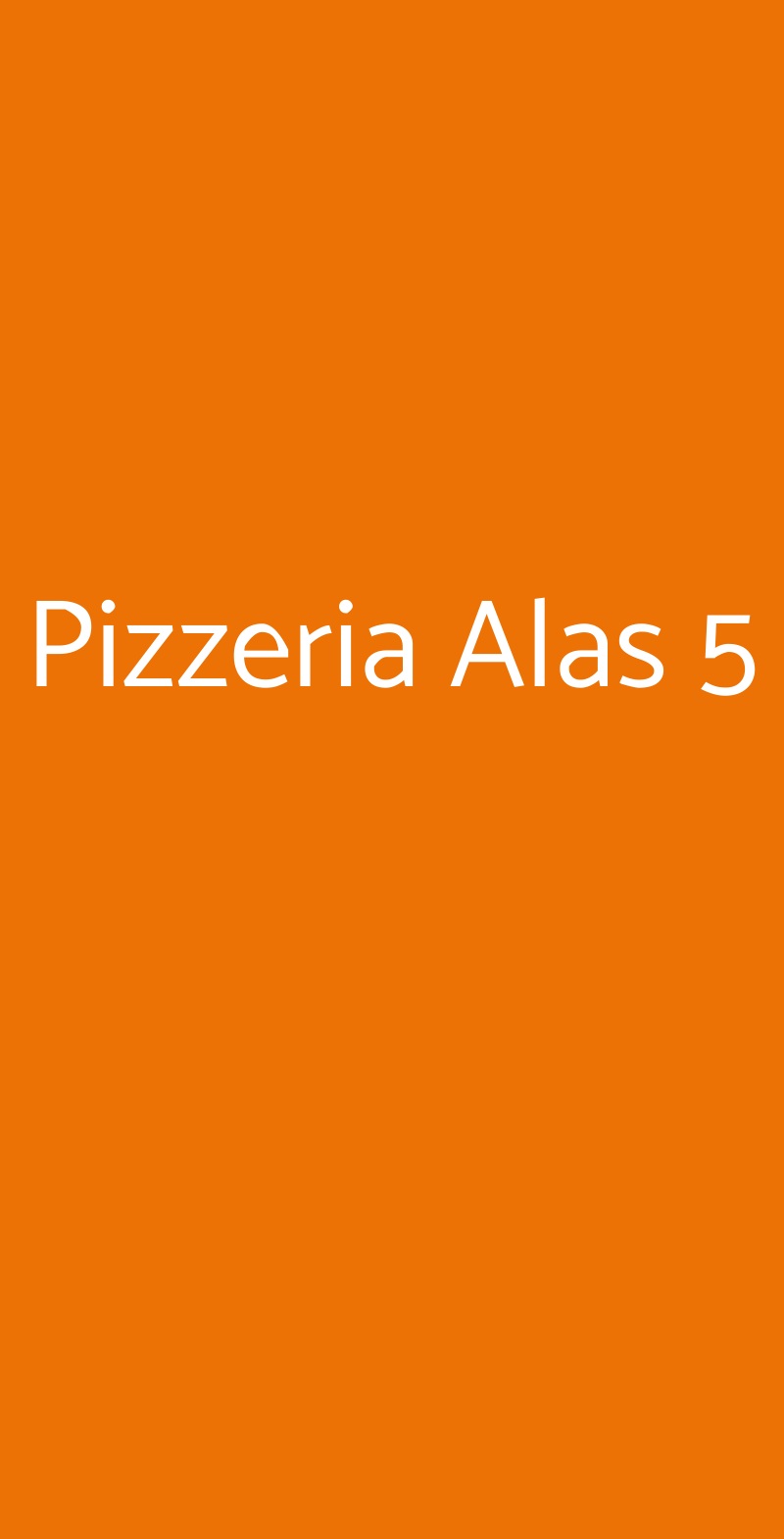 Pizzeria Alas 5 Roma menù 1 pagina