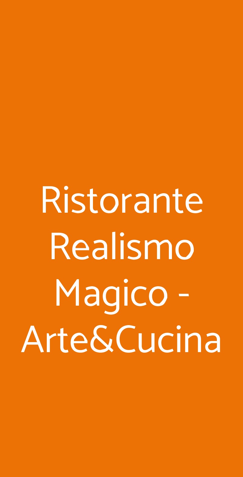 Ristorante Realismo Magico - Arte&Cucina Roma menù 1 pagina