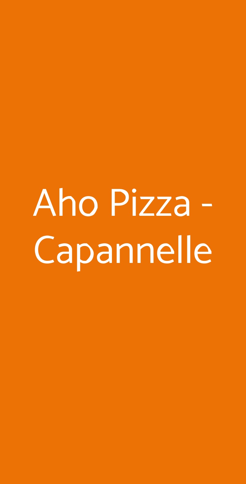 Aho Pizza - Capannelle Roma menù 1 pagina
