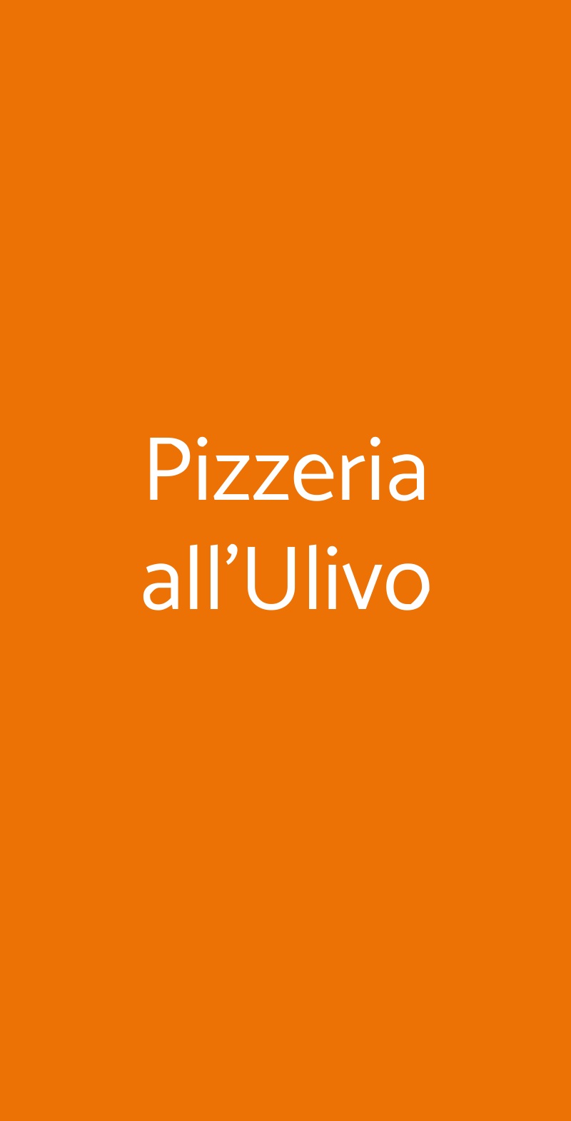 Pizzeria all'Ulivo Verona menù 1 pagina