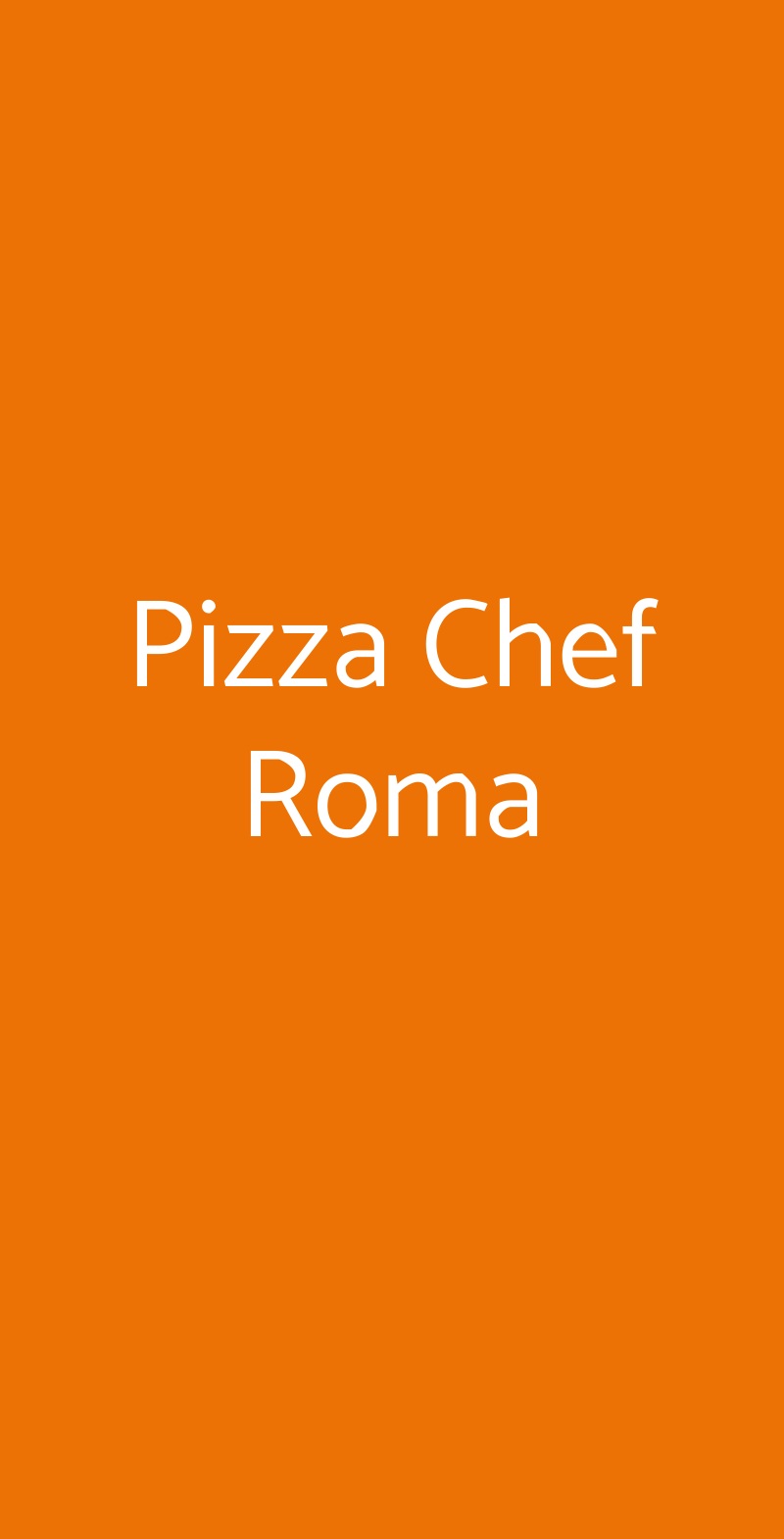 Pizza Chef Roma Roma menù 1 pagina