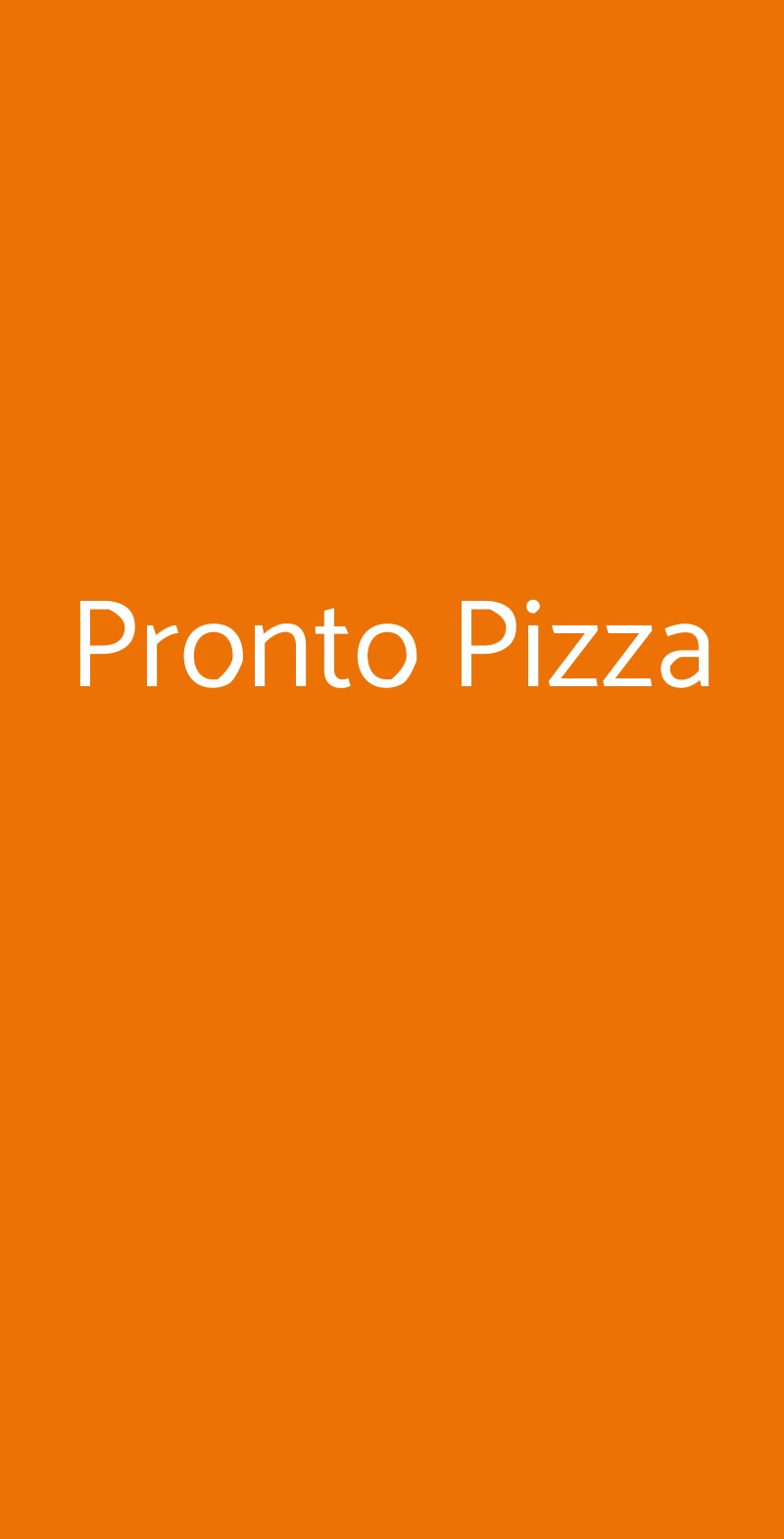 Pronto Pizza Catania menù 1 pagina